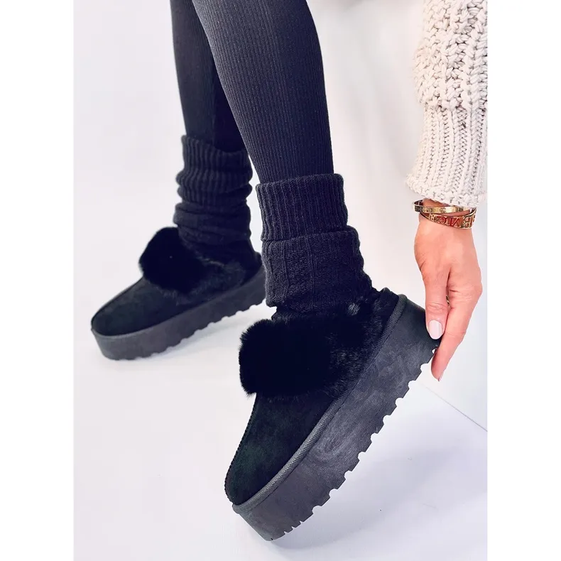 Allod zwarte platform sneeuwpantoffels