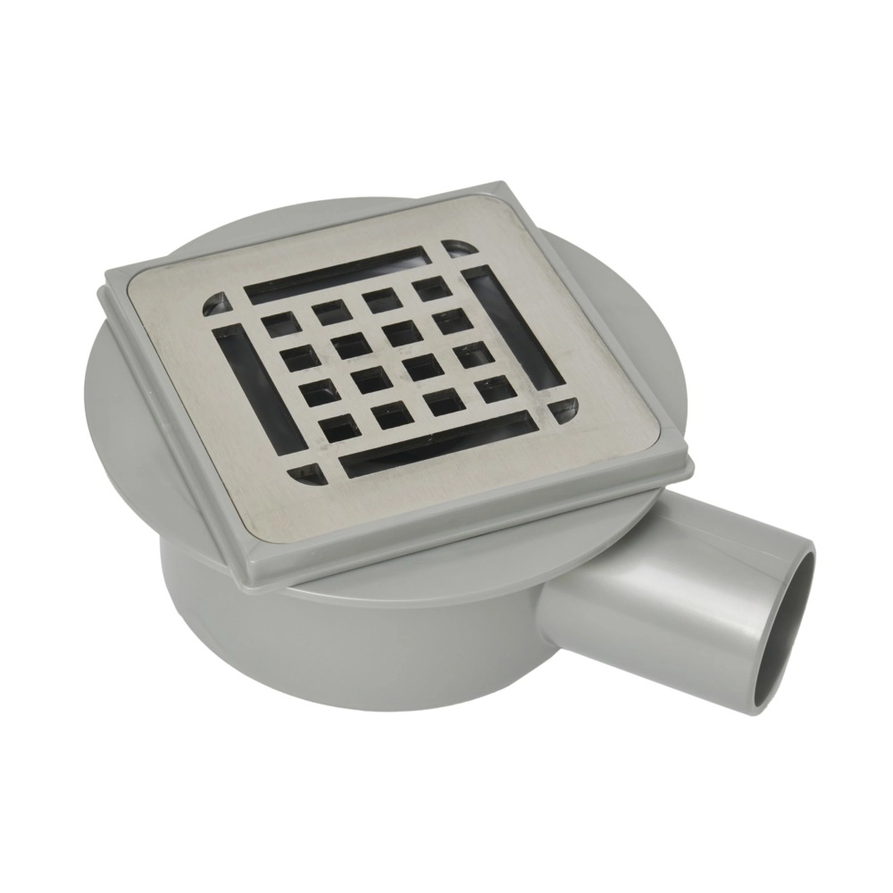Aquapower Doucheput 10x10 cm haaks RVS geborsteld