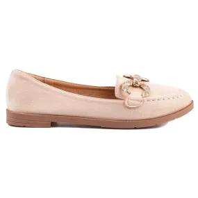 Beige suède damesmocassins