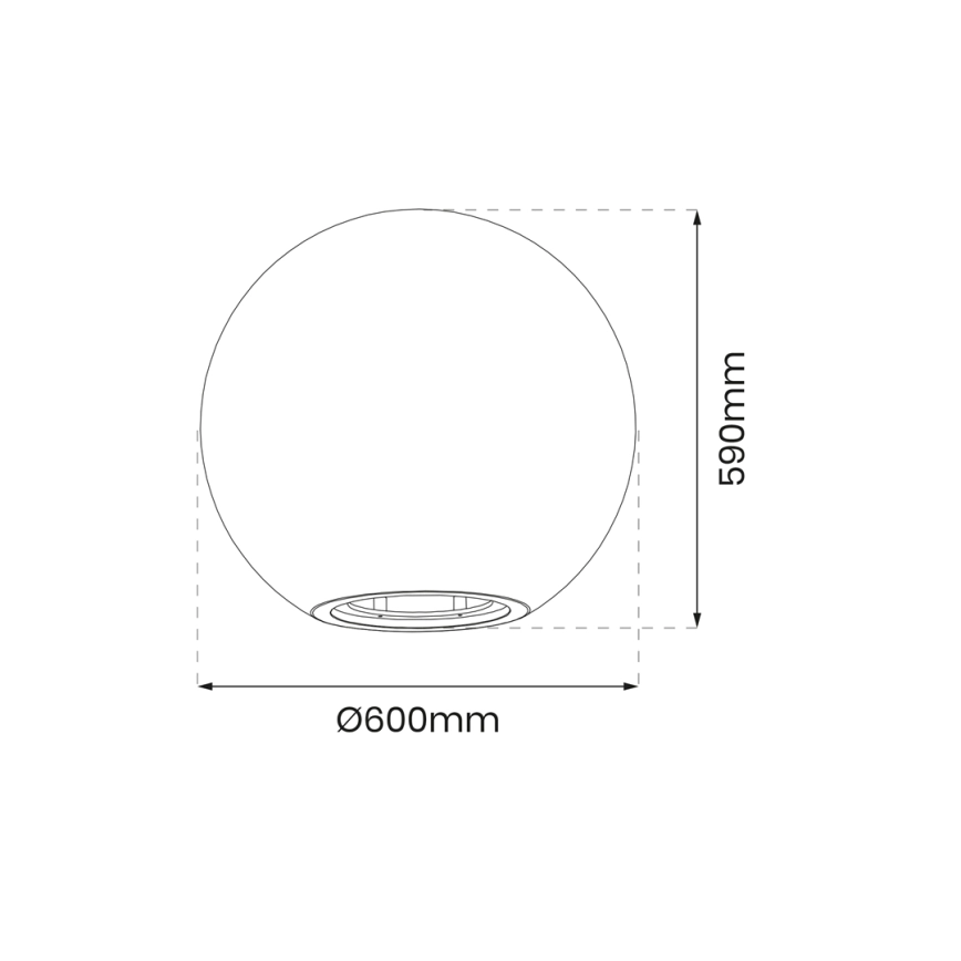Buitenlamp GLOBO 1xE27/60W/230V diameter 60 cm IP44