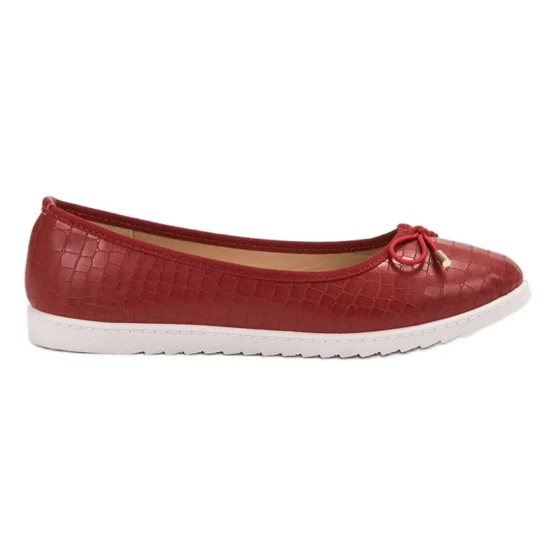 Comer Elegante bordeauxrode ballerina's rood