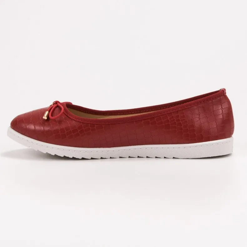Comer Elegante bordeauxrode ballerina's rood