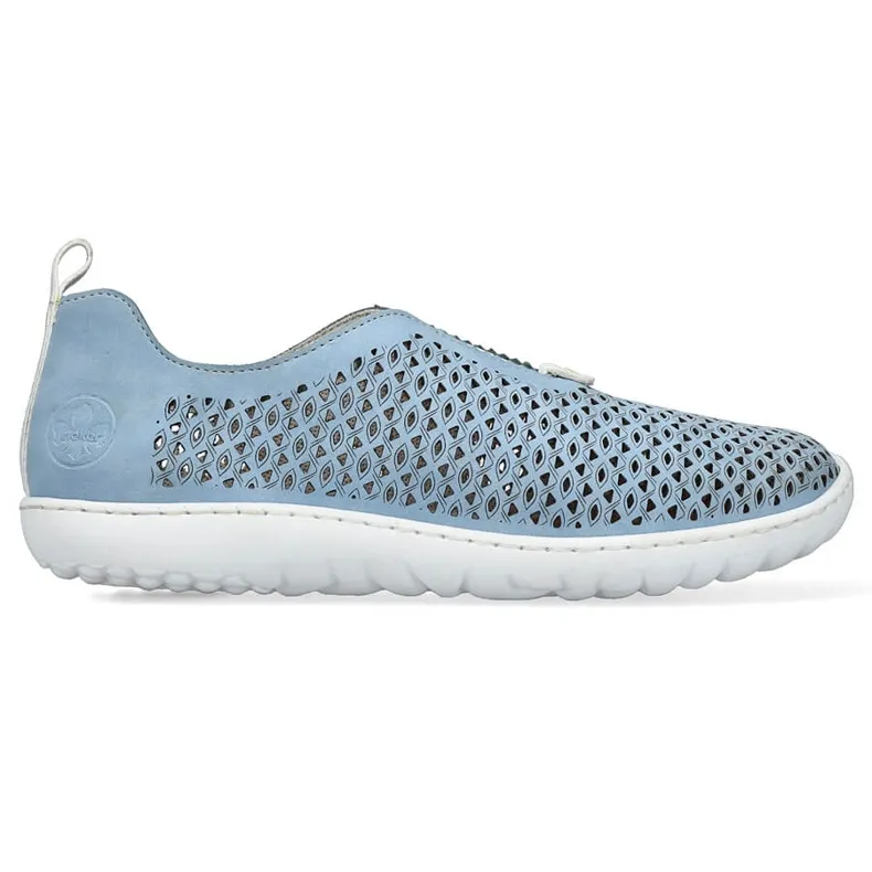 COMFORTABELE OPENGEWERKTE DAMESINSTAPPER, BLAUW RIEKER 5286610