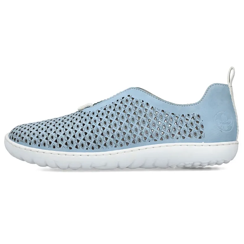 COMFORTABELE OPENGEWERKTE DAMESINSTAPPER, BLAUW RIEKER 5286610