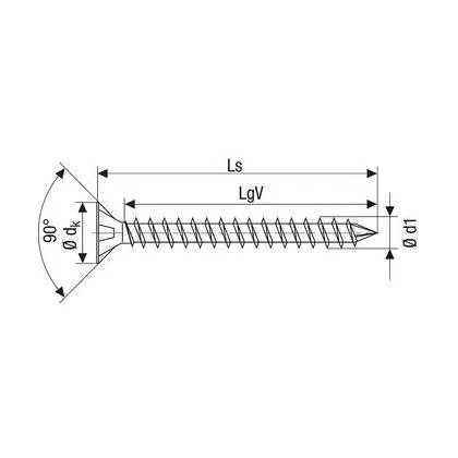 CONSTRUCTIE HOUTSCHROEF  SPAX WIROX TORX VOLDRAAD VERZONKEN KOP