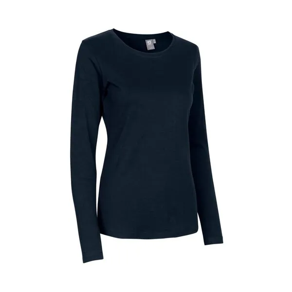 Dames longsleeve slimfit met ronde hals