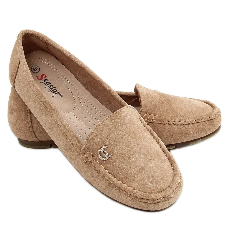Damesloafers donkerbeige GS14P Khaki