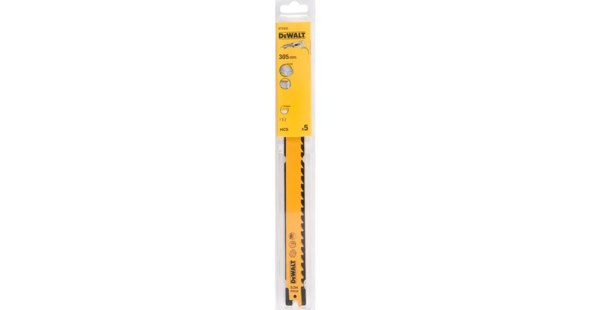 DeWALT Zaagblad 305 mm voor snelle en grove boogsneden in hout (5 stuks) DT2432