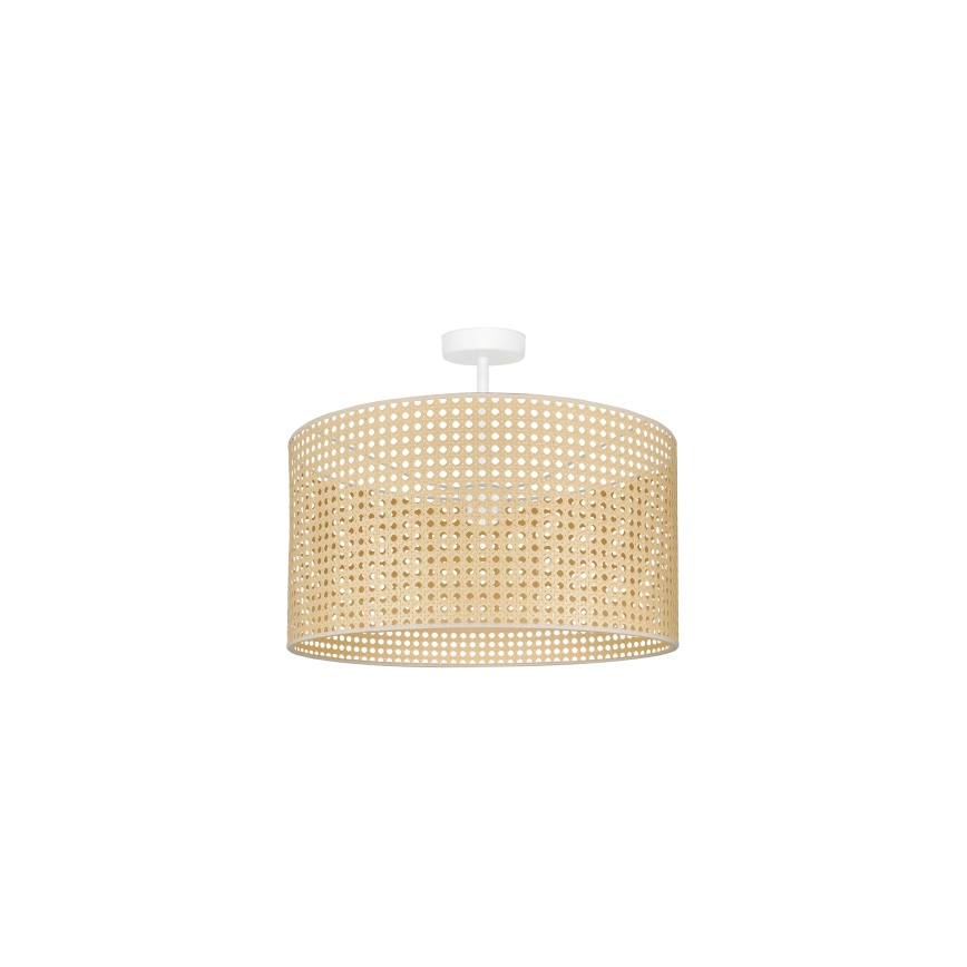DUOLLA  BEVESTIGDE HANGLAMP ROLLER RATTAN 1XE27/15W/230V DIAMETER 45 CM BEIGE