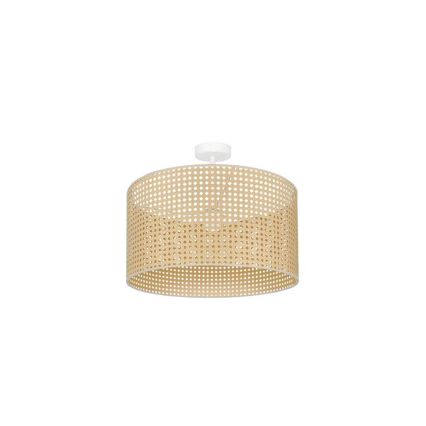 DUOLLA  BEVESTIGDE HANGLAMP ROLLER RATTAN 1XE27/15W/230V DIAMETER 45 CM BEIGE