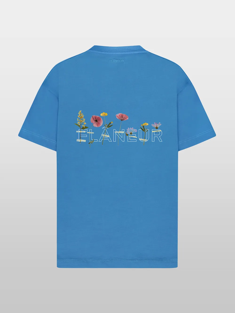 FLâNEUR TSHIRT BOTANICAL BLAUW