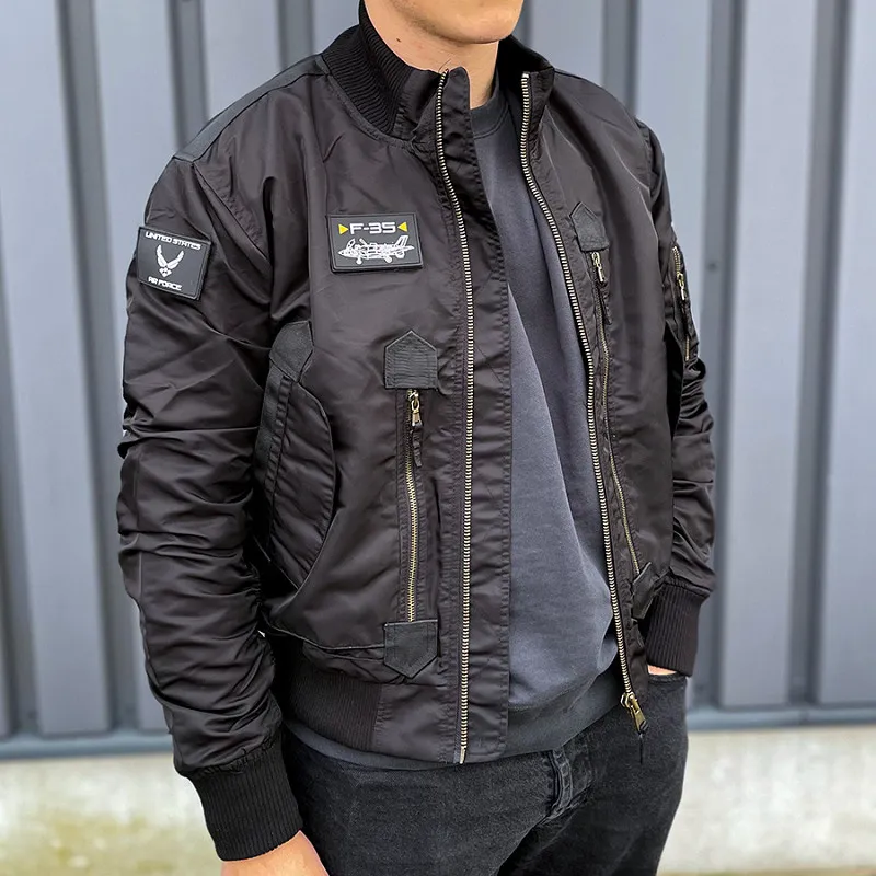 FOSTEX GARMENTS  F35 FLIGHT JACKET  ZWART