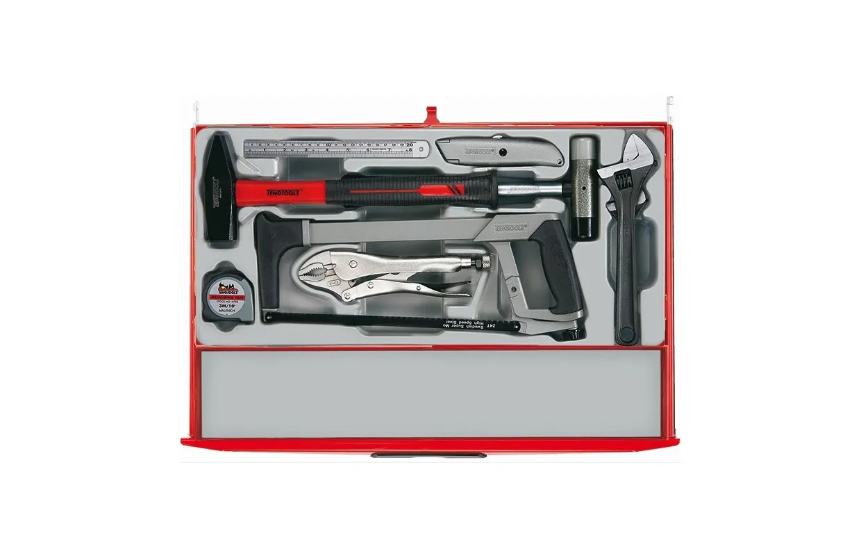 Gereedschapswagen rood Midi Master set 8 laden  491 delig Teng Tools