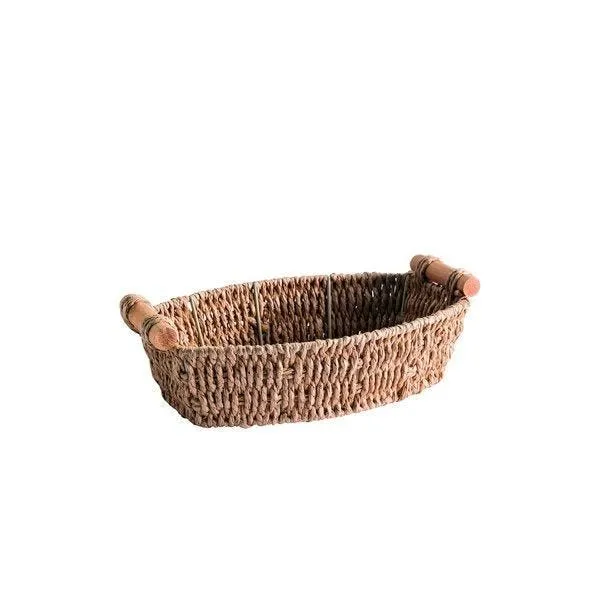 Mand ovaal hout naturel 26x17x7cm