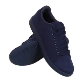 Marineblauwe suède damessneakers 6301
