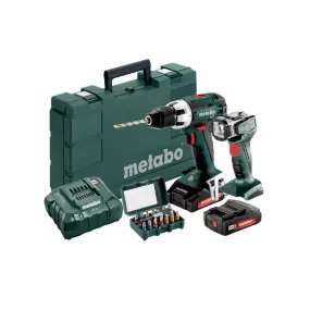 Metabo BS18LT Compact 18V Boormachine/Schroefmachine met 2 Accu's 2,0Ah, Lader, ULA, 15-delige Bitset in Koffer - 602102540