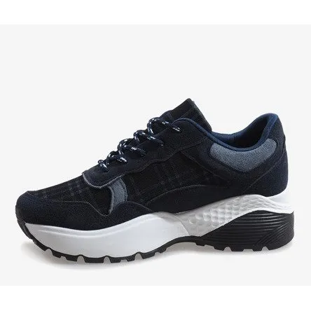 Modieuze marineblauwe sportschoenen 61012
