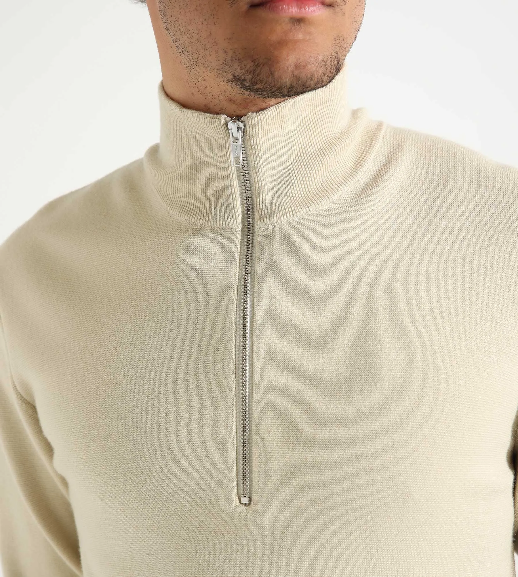 NN07 Harald Half Zip 6530 Ecru