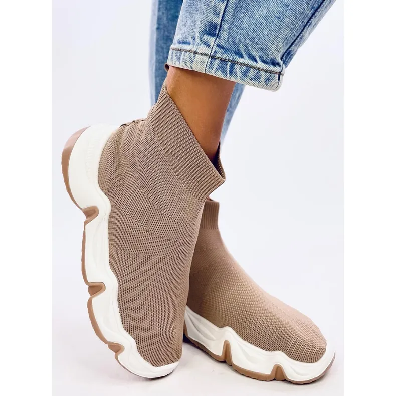 Nova Khaki sok enkelsokken beige