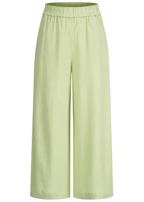 Pieces Dames Hoge taille stoffen broek met 2 zakken groen