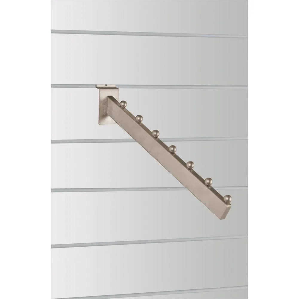 Presentatiestang schuin geborsteld nikkel TBV lamellenwand 36cm