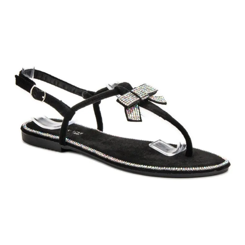 Queen Vivi Japanse zwarte suède sandalen