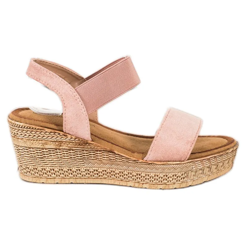 Queentina Licht suède sandalen roze