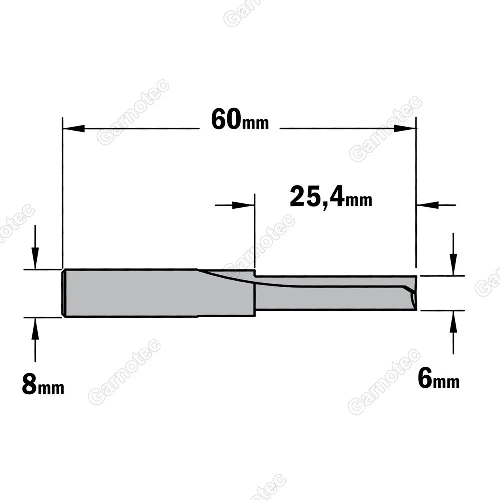 RECHTE FREES D=6mm/25/60 CMT