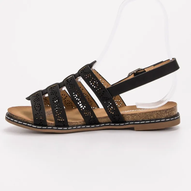 Renda Comfortabele zwarte sandalen