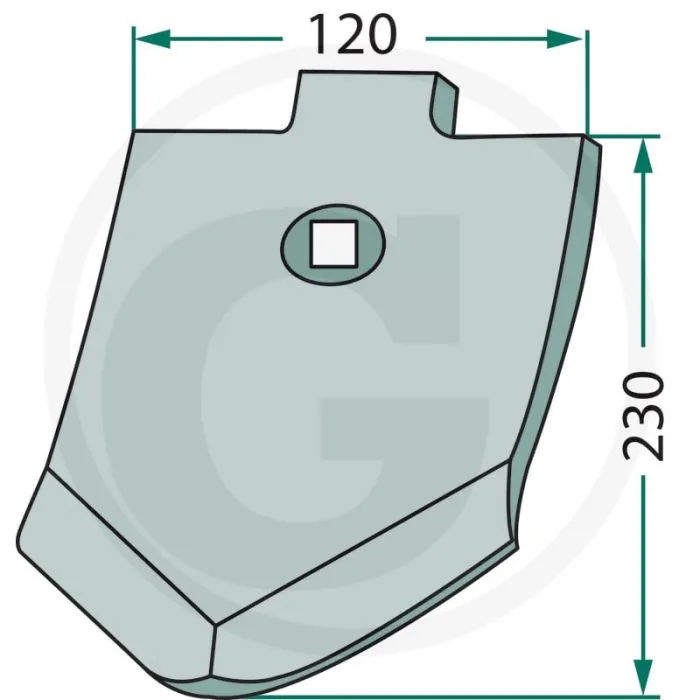 SCHAARSPUNT INCLUSIEF SCHROEF INCLUSIEF BOUTEN  TYPE: SMARAGD, DIKTE 10MM