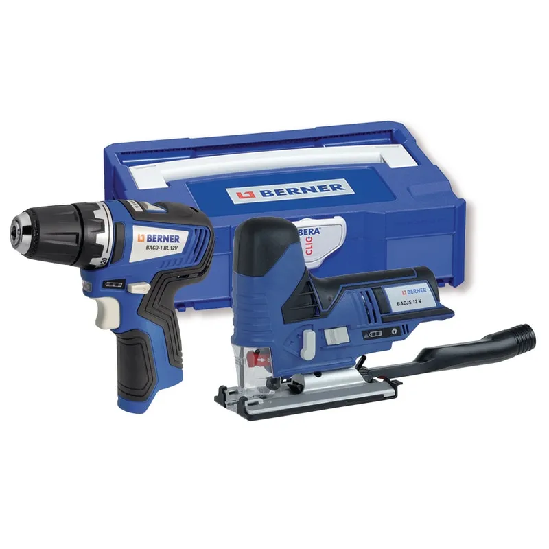 SCHROEFBOORMACHINE 12 V / DECOUPEERZAAGMACHINE 12 V 12 V BACJS & BACD1 BL, IN BERACLIC+, ZONDER ACCU EN LADER, BACD BL/BACJS
