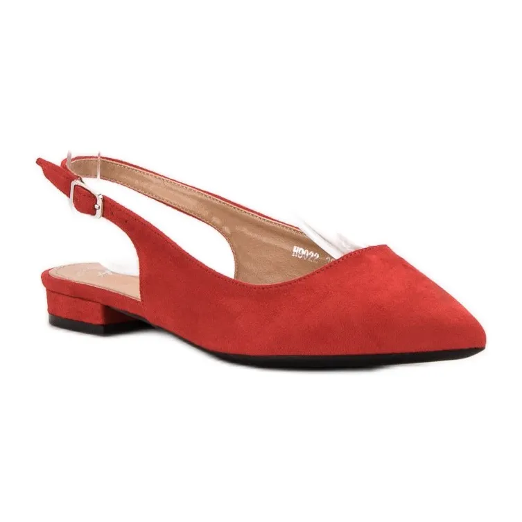 SHELOVET Modieuze suède ballerina's rood