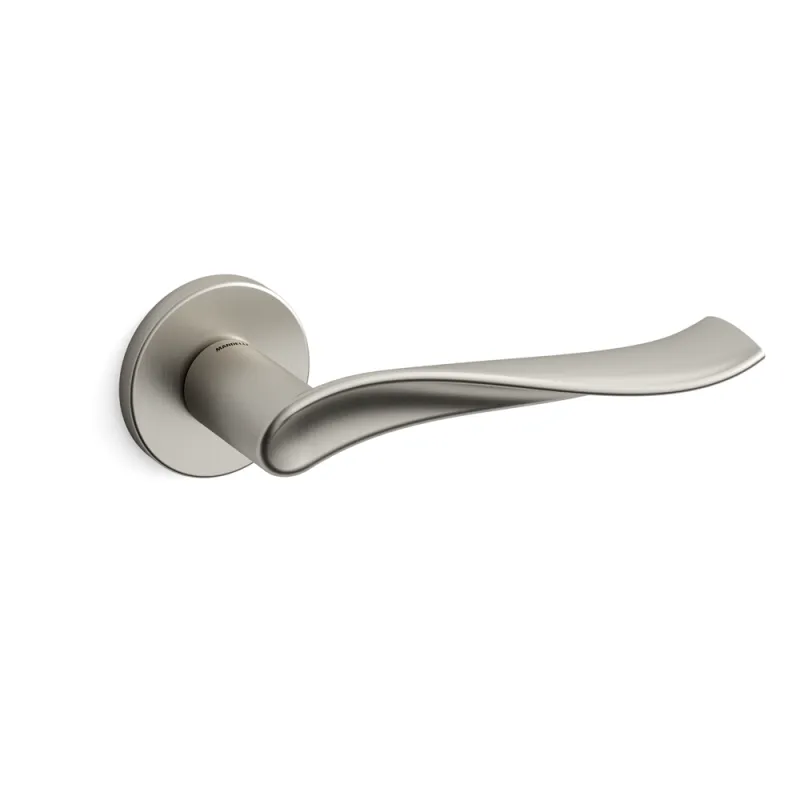 SPIN DEURKRUK OP ROZET 51X6 MM NIKKEL  PAAR