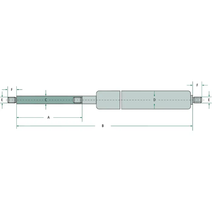 STABILUS GASDRUKVEER 253,5MM  900N (M8 X 12)