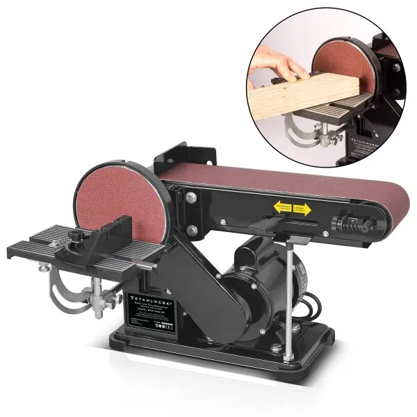STAHLWERK BTS1400 ST BAND EN SCHIJFSCHUURMACHINE MET 375 W VOOR 915 MM SCHUURBANDEN EN 150 MM SCHUURPADS | SCHUURMACHINE | SCH