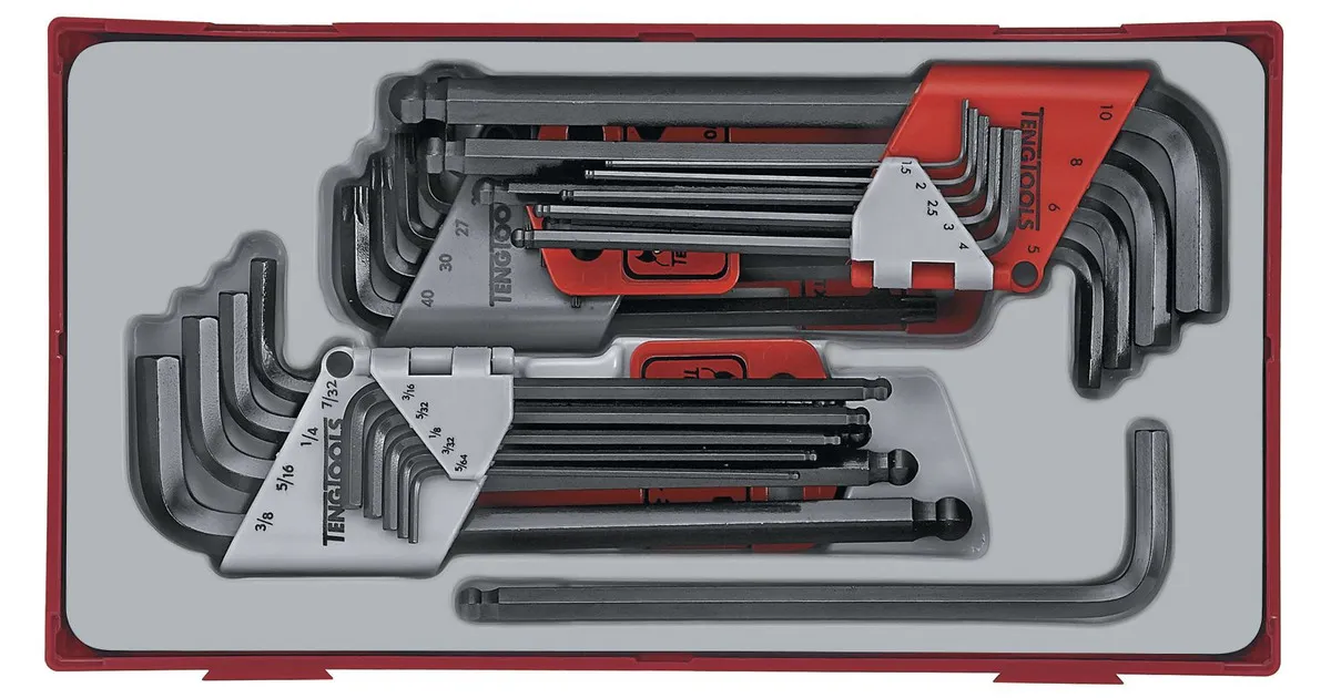 STIFTSLEUTELSET HEXTX AF TT1 TRAY 28 DELIG TENG TOOLS