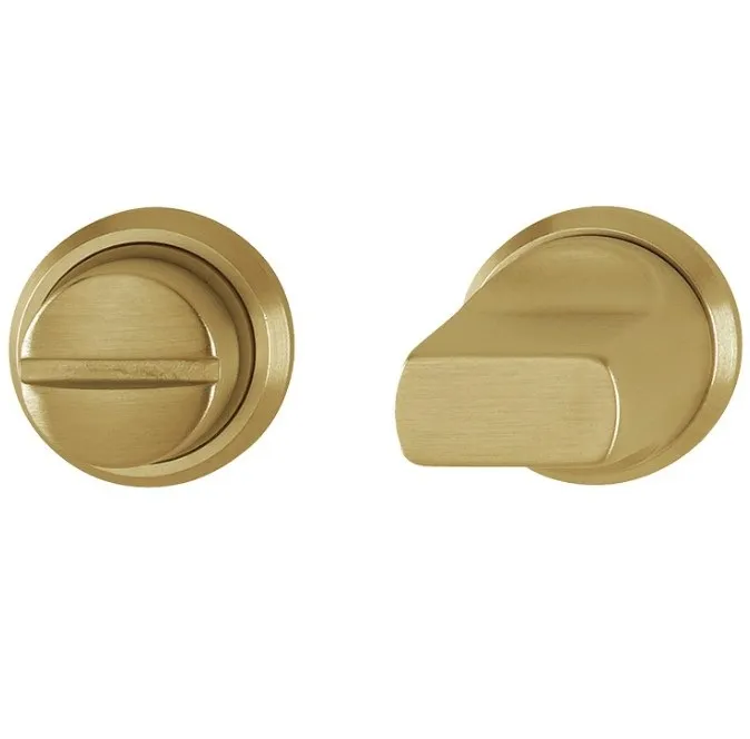 TOILETGARNITUUR OP MINI ROZET ALUMINIUM MAT GOUD