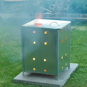 Tuinafval verbrandingsoven met verzinkt deksel vierkant