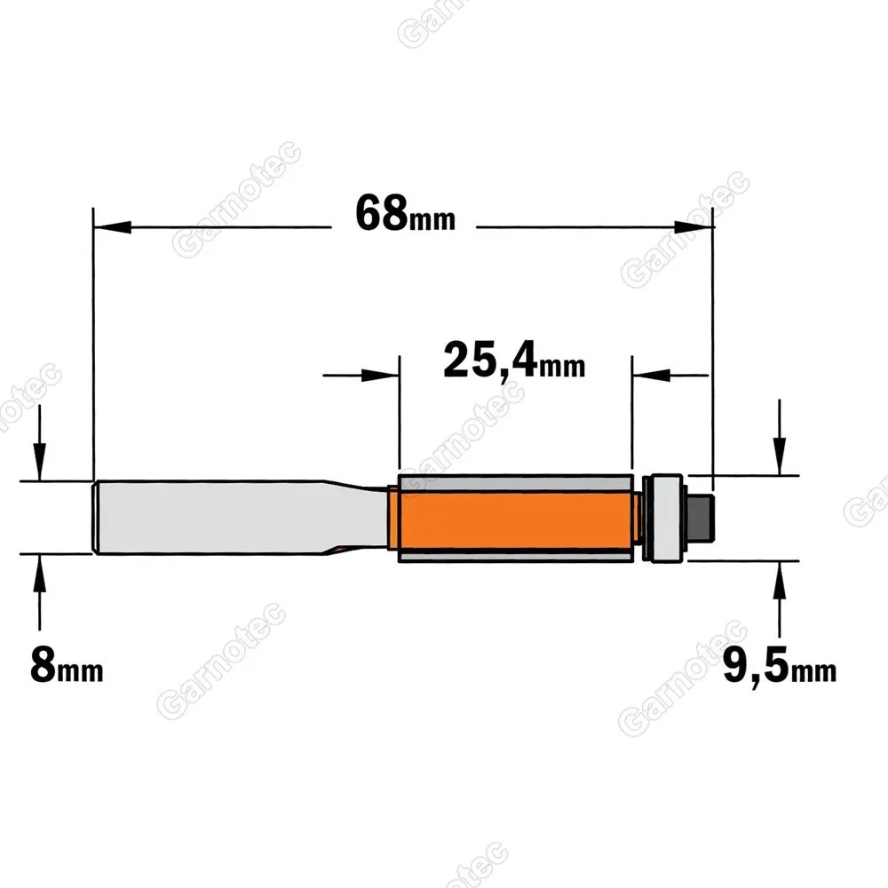 UITLOOPFREES+LAGER I=25.4 D=9.5 CMT