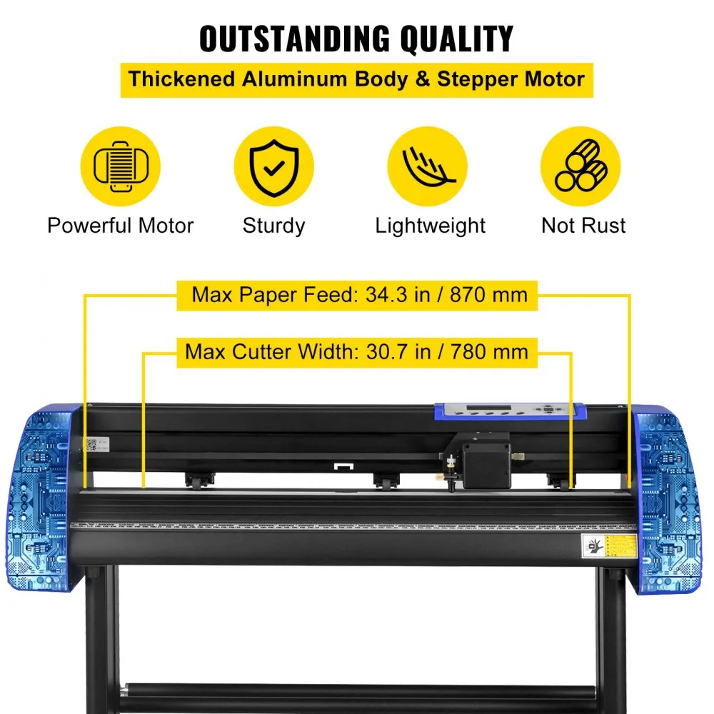 VEVOR Snijplotter Vinylsnijder Vinyl Cutter 870mm folieplotter plotter vinyl snijplotter met SignMaster