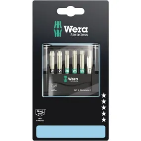 Wera 6-delige bitset RVS - Bit-Check