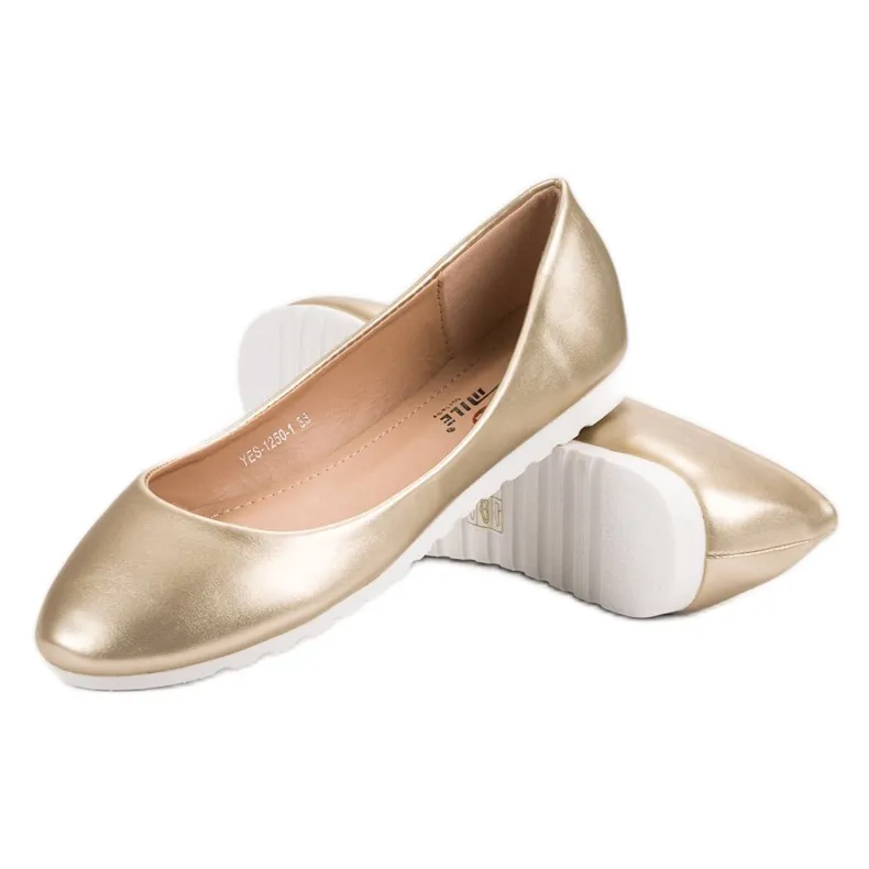 Yes Mile Klassieke gouden ballerina's